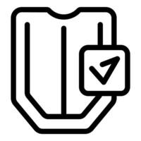 Secure payment protection shield with check mark symbol icon vector