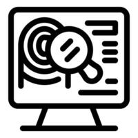 Marketing specialist analyzing target audience using software on computer vector