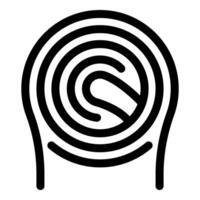 Fingerprint showing unique identity for security purposes vector