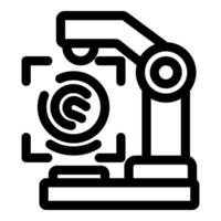 Robotic arm scanning fingerprint for identification icon vector