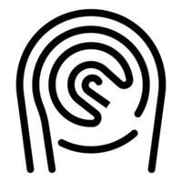 Fingerprint showing unique identity for security purposes icon vector