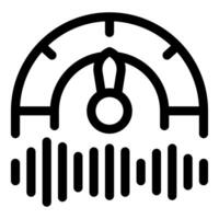 Sound level meter showing high volume with sound waves vector
