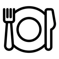 Empty plate with fork and knife on the side waiting for food vector