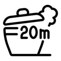 Cooking pot steaming showing twenty minutes cooking time icon vector