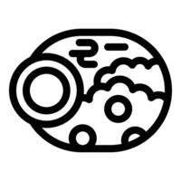 Telescope focusing on moon with craters for astronomy science vector