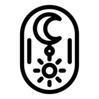 Sun and moon connected with pendant showing day and night cycle vector