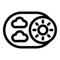 Toggle button switching from cloudy to sunny weather icon vector