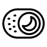 Night mode button showing crescent moon icon for phone vector