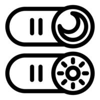 Toggle switch button showing day and night mode for user interface vector