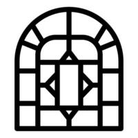 Arched window with geometric pattern showing classic design vector