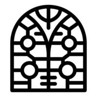 Arched window featuring intricate geometric pattern design element vector