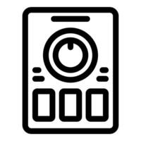 Electronic control panel with buttons and big knob is being adjusted vector