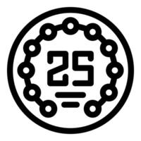 Casino chip showing number twenty five for roulette game vector