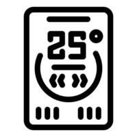 Simple icon of a digital thermostat displaying the current temperature vector