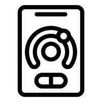 Smart home device controlling temperature with smartphone app vector
