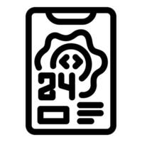 Smartphone is showing an abstract brain working 24 hours vector