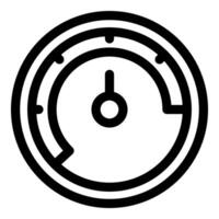 Speedometer showing increasing speed with needle pointing high value vector
