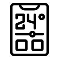 Mobile phone displaying room temperature control interface vector