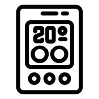 Smart home device showing temperature on screen icon vector