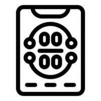 Smartphone showing eye test chart icon vector outline