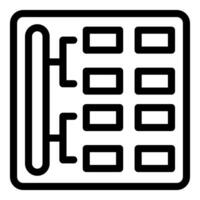 Algorithm showing data structure with connecting lines on grid vector