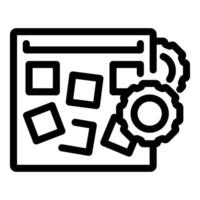 Website optimization with gears rotating representing development process vector