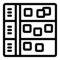 Server room icon showing data storage system with multiple racks vector