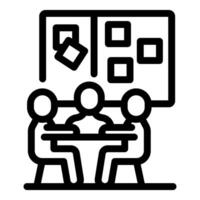 Team of designers having meeting discussing user interface design vector