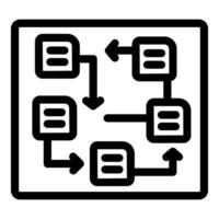 Algorithm flowchart showing data processing with arrows vector