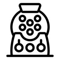Lottery machine generating winning numbers icon showing gambling and chance vector