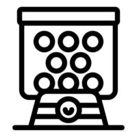 Lottery machine drawing random balls for the winning numbers vector