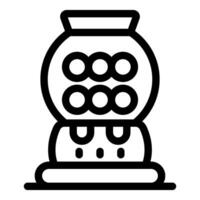 Lottery machine drawing winning balls icon outline vector