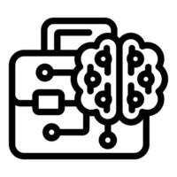 Artificial intelligence is merging with business strategy in a briefcase icon vector