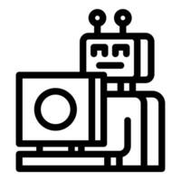 Robot using computer for data analysis and machine learning vector