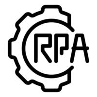 Gear representing rpa robotic process automation technology icon vector