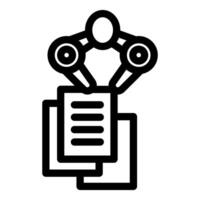 Artificial intelligence processing documents with robotic arms vector