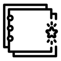 Notepad with star shining representing highlighted notes for important information vector