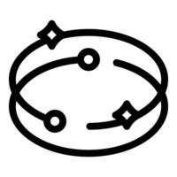 Two orbital paths orbiting around a central point icon vector