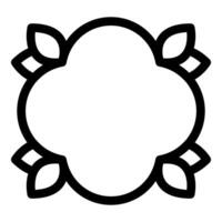 Round floral frame with leaves decorating empty space vector