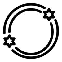 Two star of david forming a circle with a double line vector