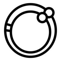 Minimalist round frame featuring two small circles on top right corner vector