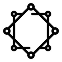 Blockchain network connecting dots forming hexagon shape vector