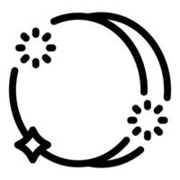 Fireworks rocket flying on a circular path, leaving a trail of sparkles and stars vector