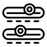 Icon of conveyor belt system transporting round packages vector