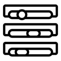 Set of three horizontal scroll bars with rounded edges and adjustable sliders vector