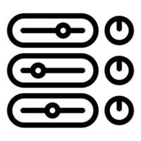 Set of sliders and buttons for adjusting settings vector