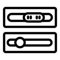 Set of slider buttons with round and linear regulator vector