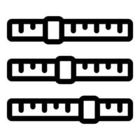 Set of three measuring tapes showing different lengths vector
