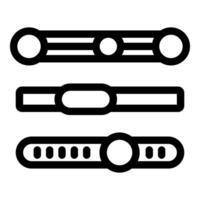 Set of three different sliders showing progress on white background vector