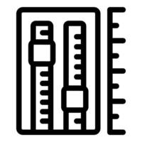 Measuring tape icon, tailor measuring tools in case vector